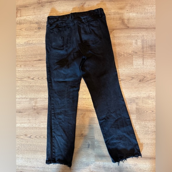 Good American Soft Tech Black Good Legs Straight Mid Rise Stretch Jeans 12/31 - Picture 6 of 9